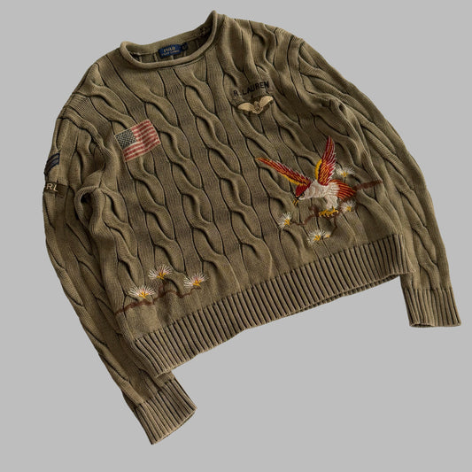 Polo Ralph Lauren Patch Military Heavy Knit - XL
