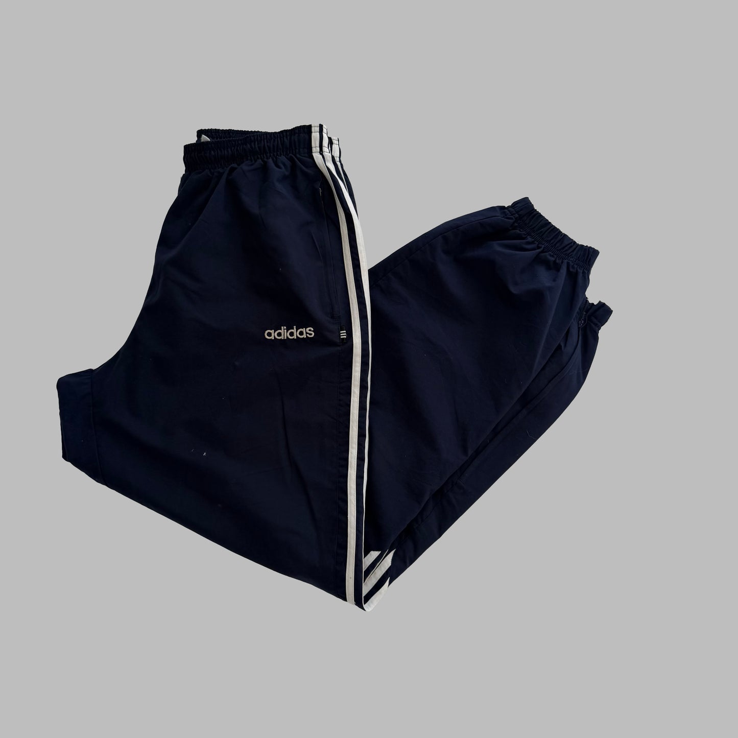 90s Adidas Baggy Three Stripe Track Pants - M