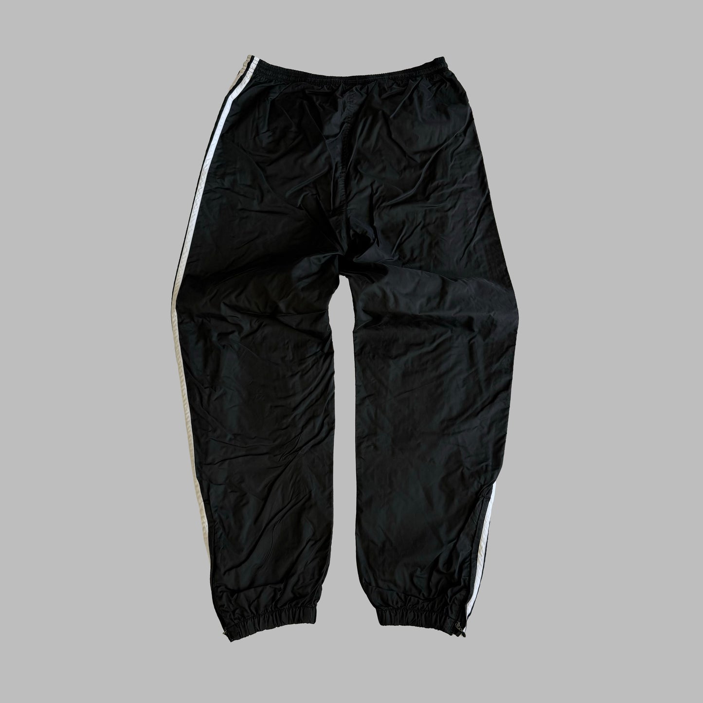 90s Adidas Three Stripe Baggy Track Pants - M