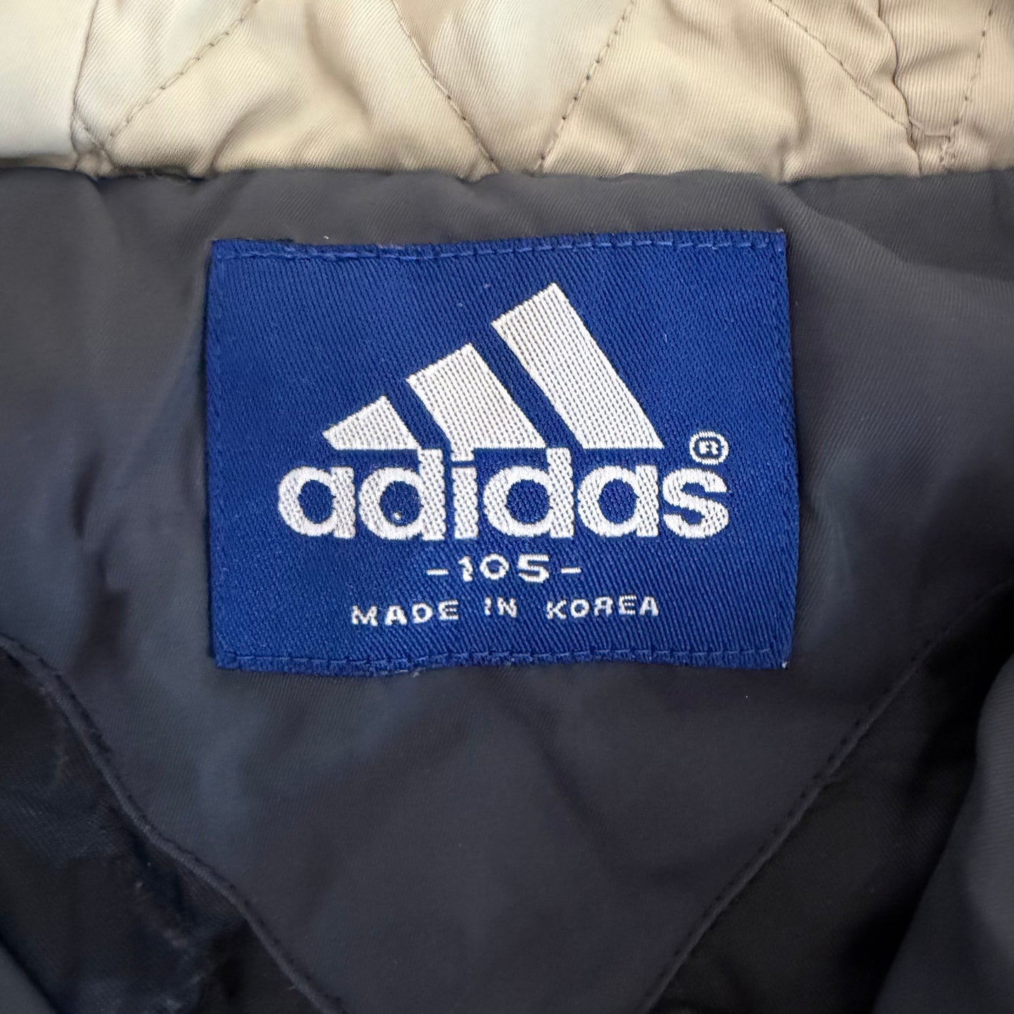 90s Adidas Three Stripe Insulated Hooded Jacket - L