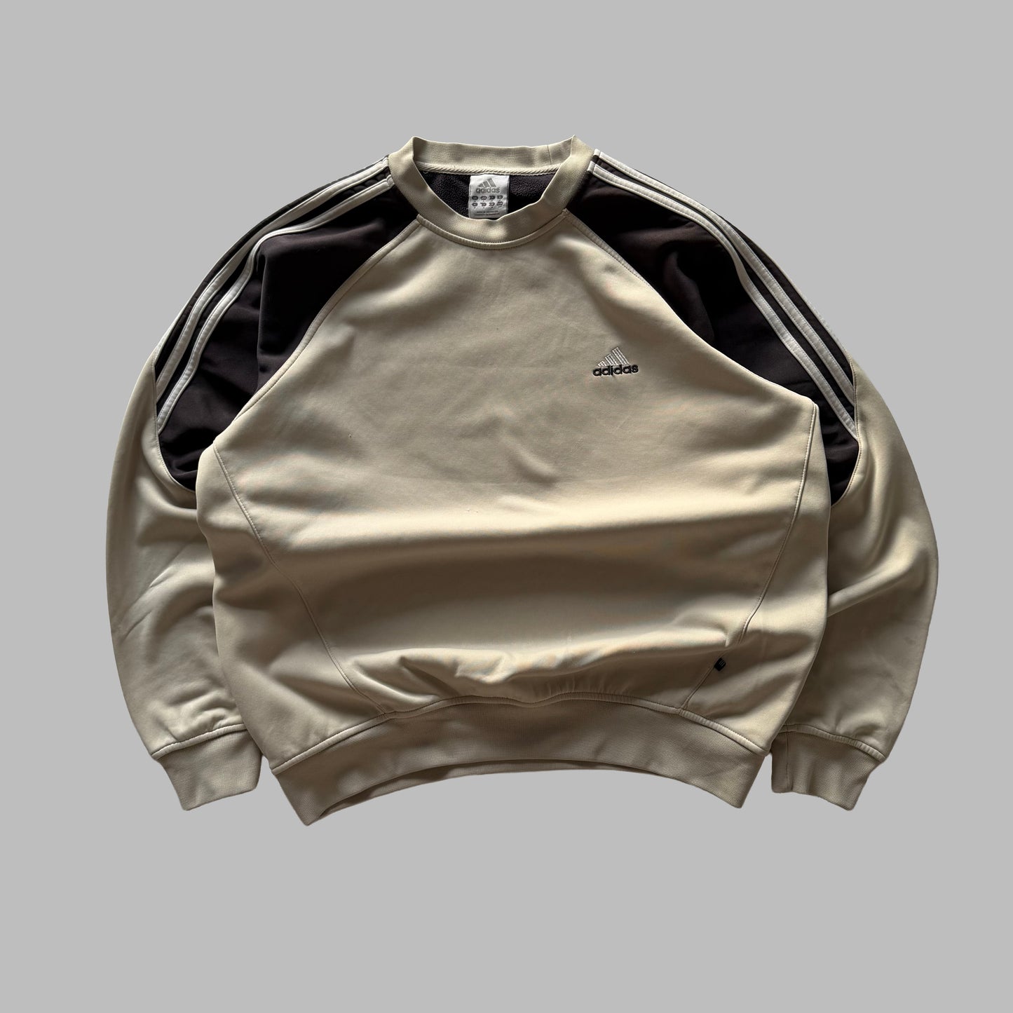 Y2K Adidas Three Stripe Sweatshirt - M