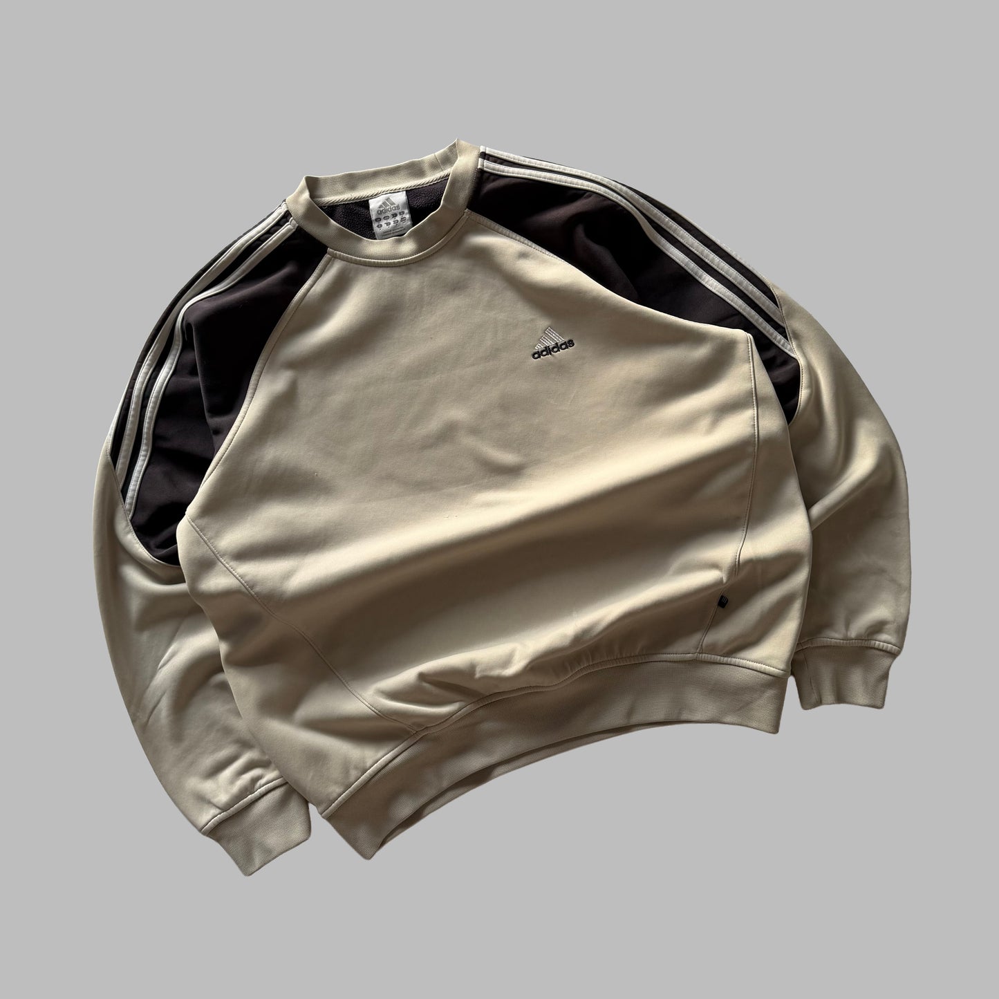 Y2K Adidas Three Stripe Sweatshirt - M