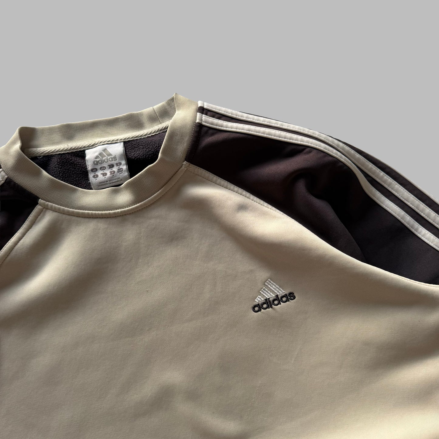Y2K Adidas Three Stripe Sweatshirt - M