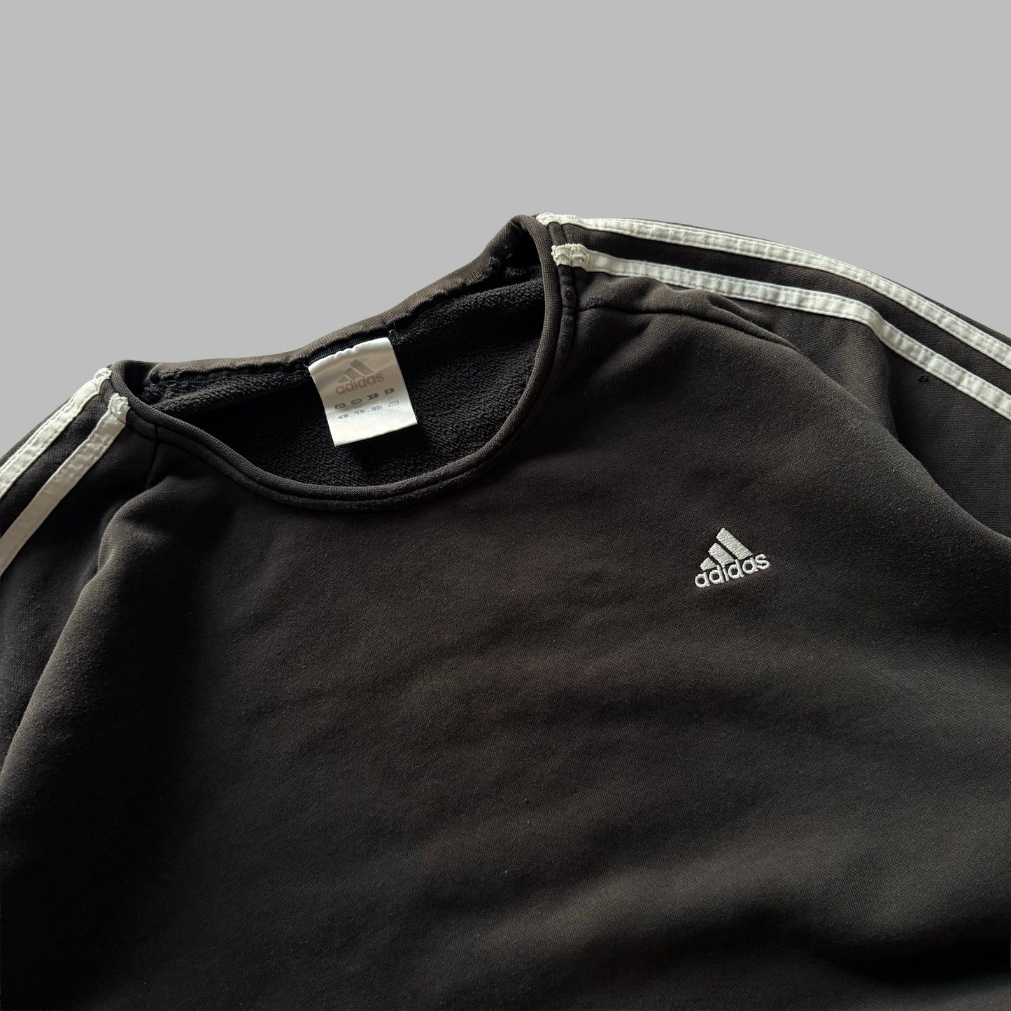 Y2K Adidas Panelled Three Stripe Sweatshirt - XXL
