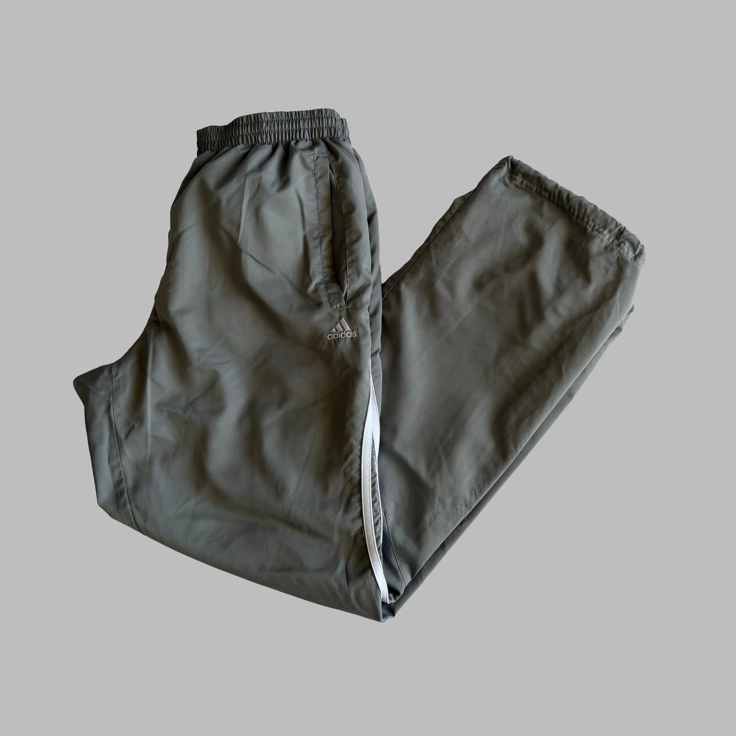 Y2K Adidas Three Stripe baggy Track Pants - S
