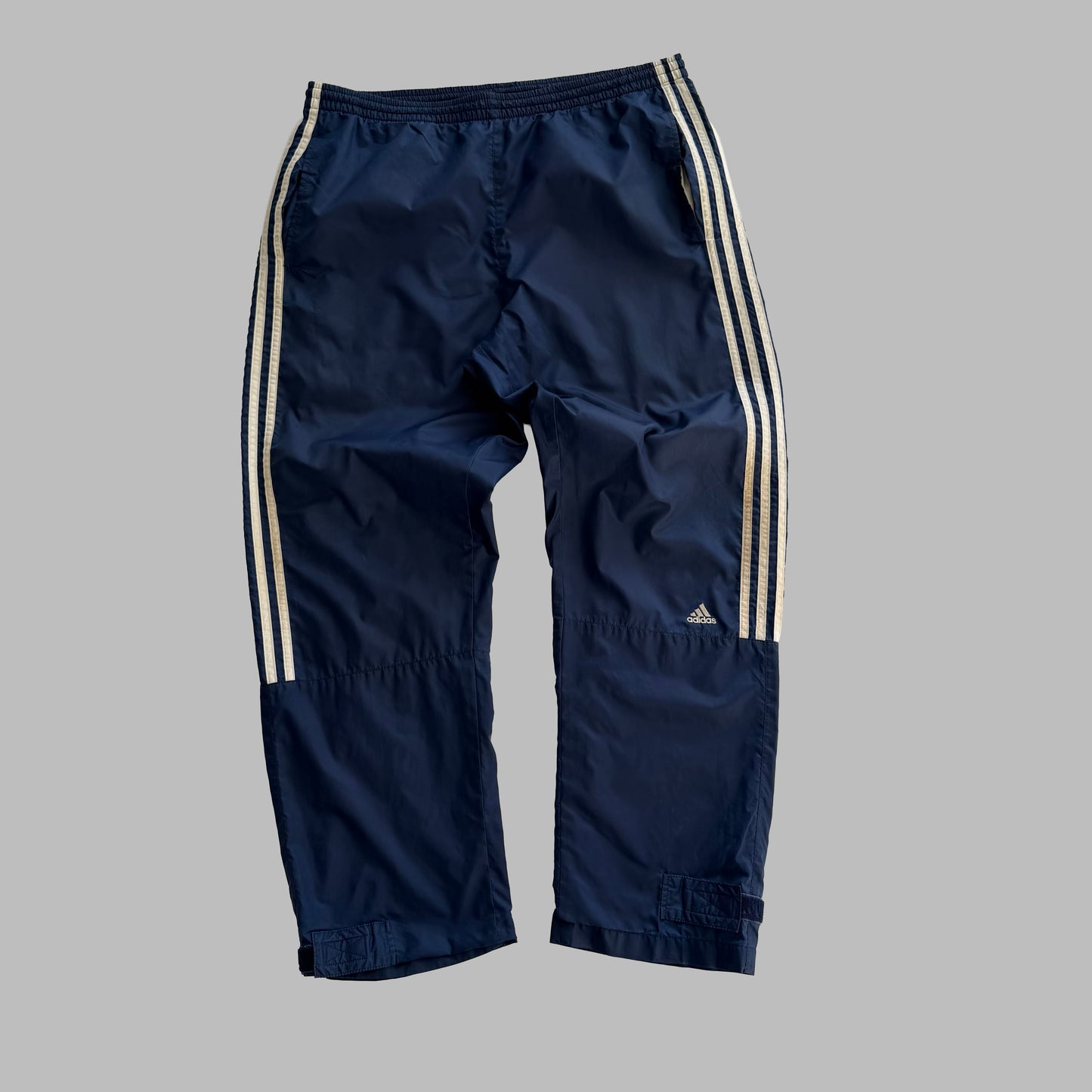 90s Adidas Wide Leg Three Stripe Track Pants - M
