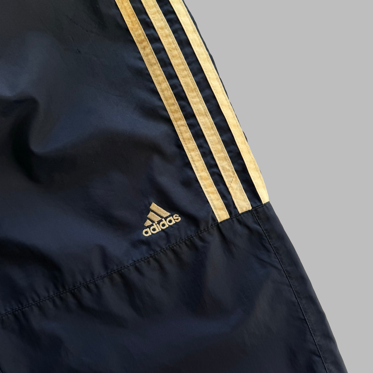 90s Adidas Wide Leg Three Stripe Track Pants - M