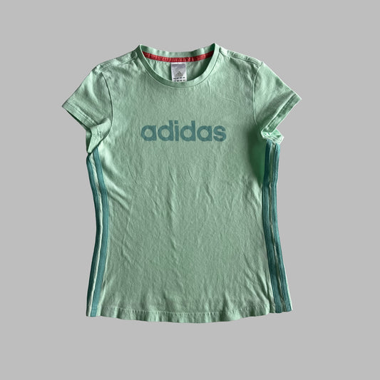 Y2K Adidas Spell Out Synched Baby Tee - S/M