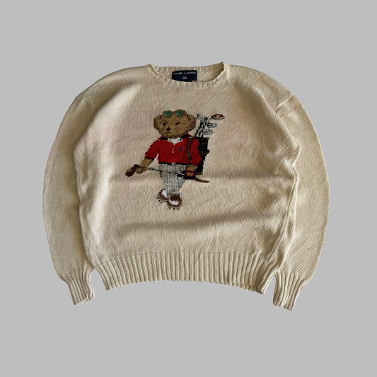 Y2K Polo Ralph lauren Golf Bear Knit - L