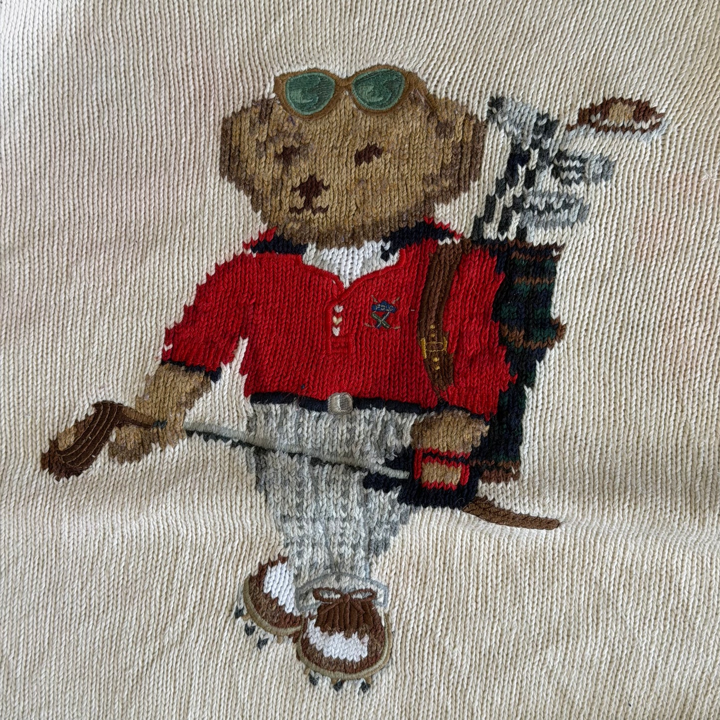 Y2K Polo Ralph lauren Golf Bear Knit - L