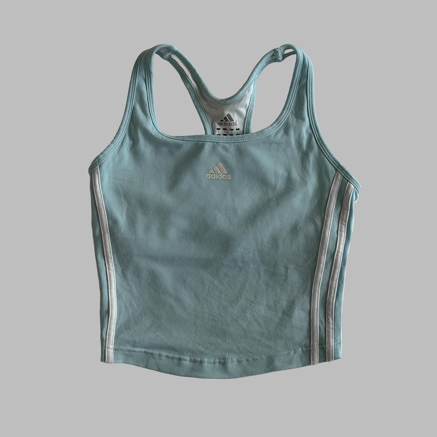 Y2K Adidas Three Stripe Racer-back Activewear Tank - S