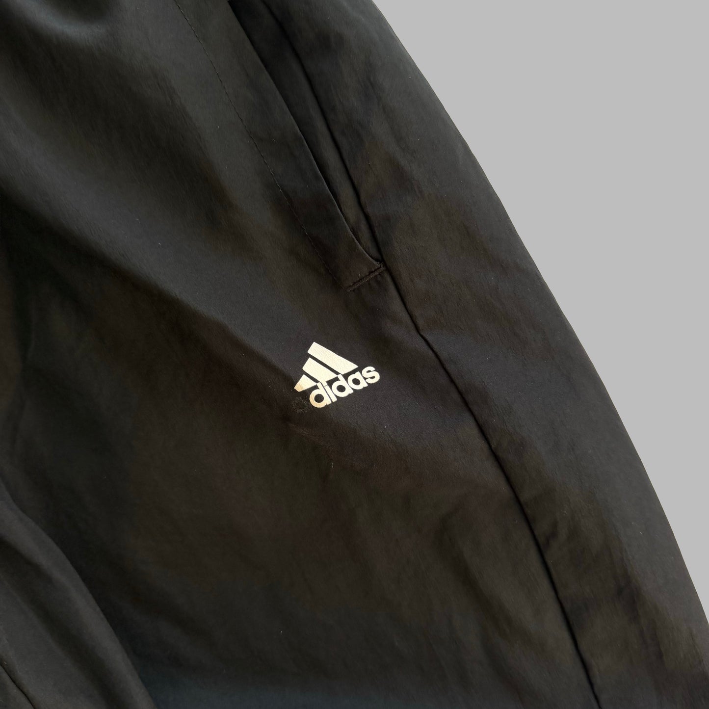 Y2K Adidas Three Striped Baggy Track Pants - XS