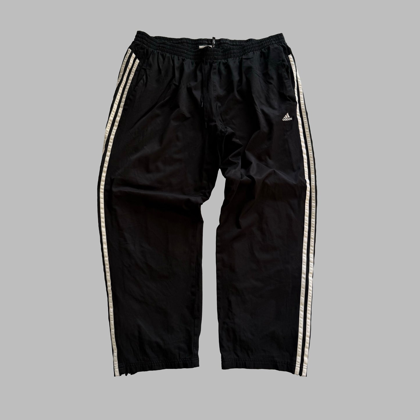 Y2K Adidas Three Striped Baggy Track Pants - XL