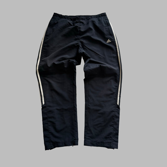 Y2K Adidas Wide Leg Three Stripe Track Pants - L