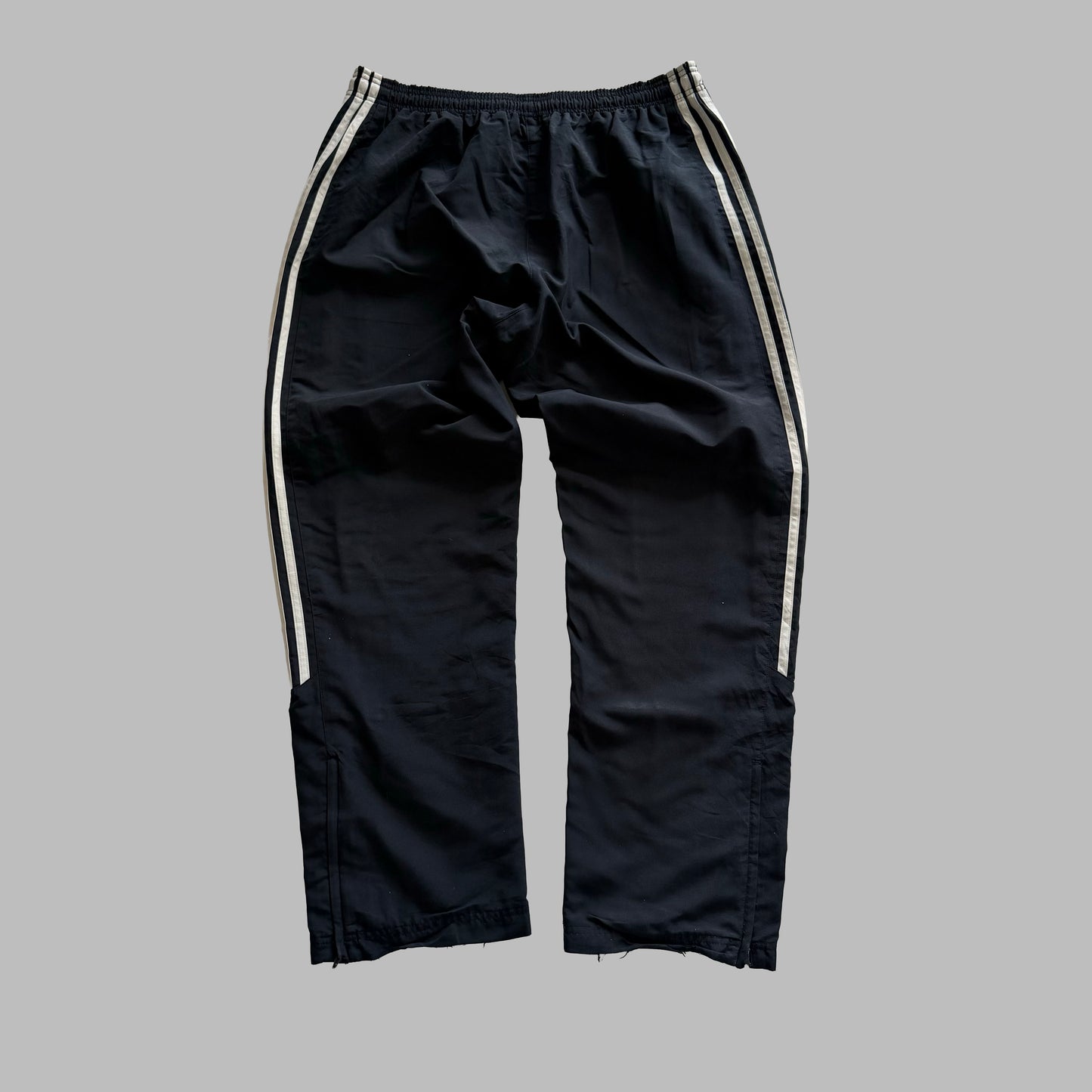 Y2K Adidas Wide Leg Three Stripe Track Pants - L