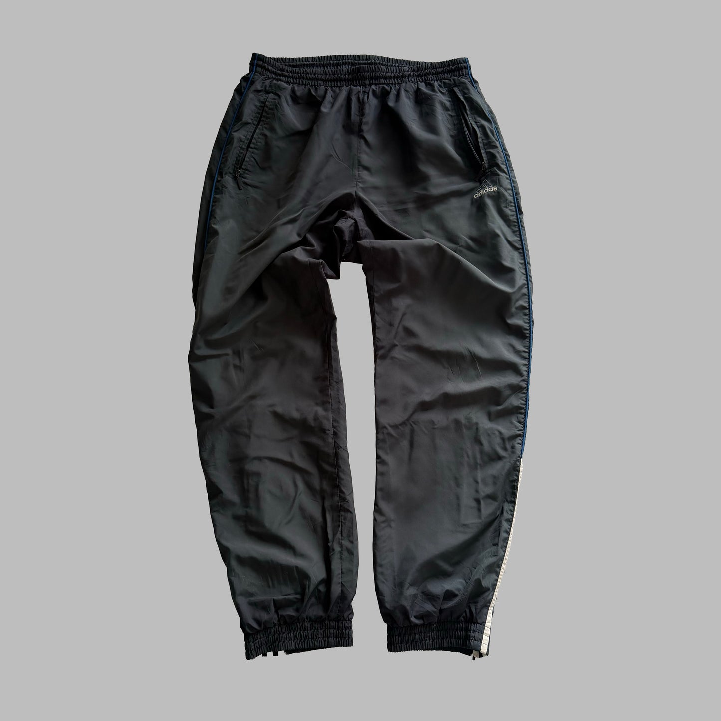 Y2K Adidas Striped Baggy Track Pants - L