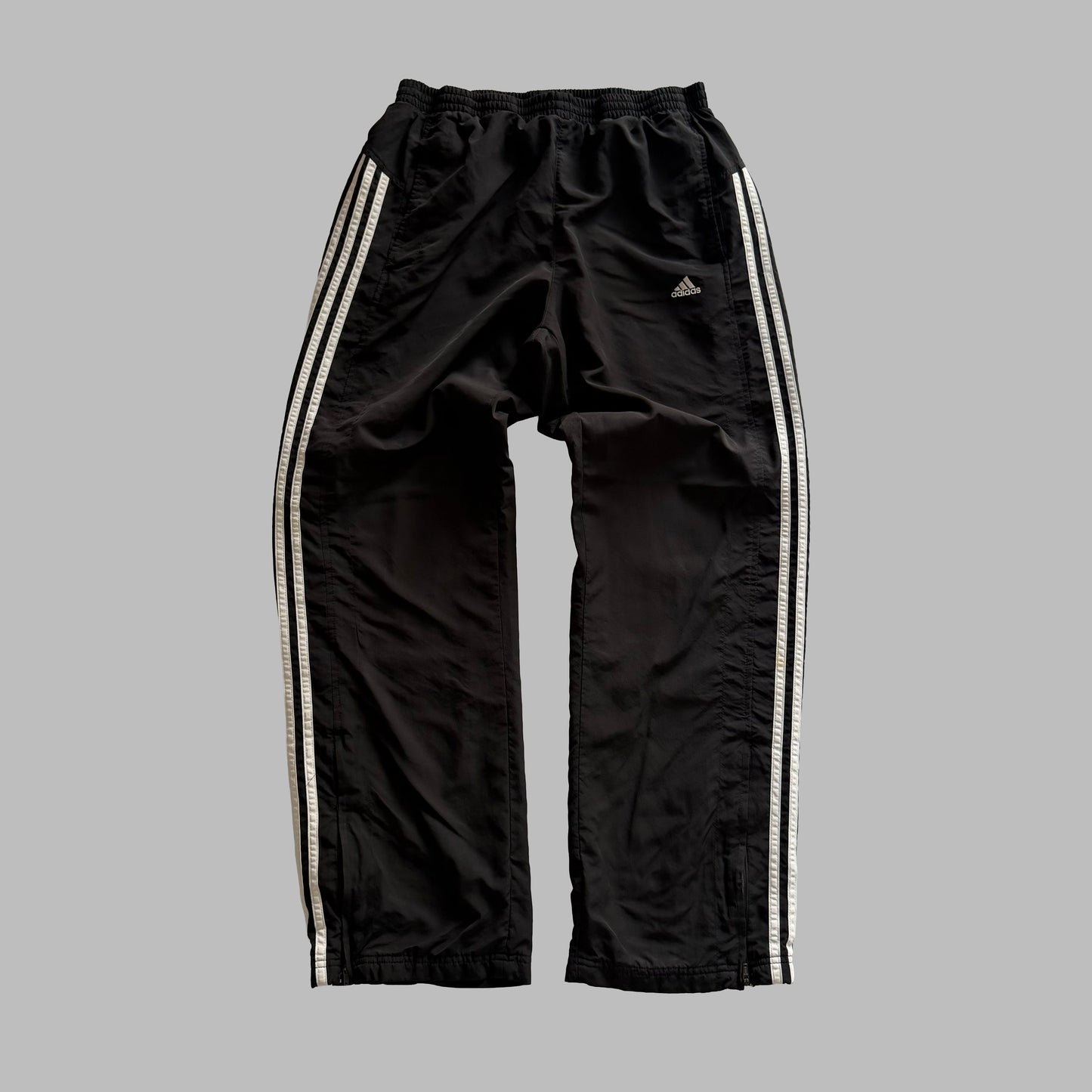 Y2K Adidas Three Stripe Straight Track Pants - L
