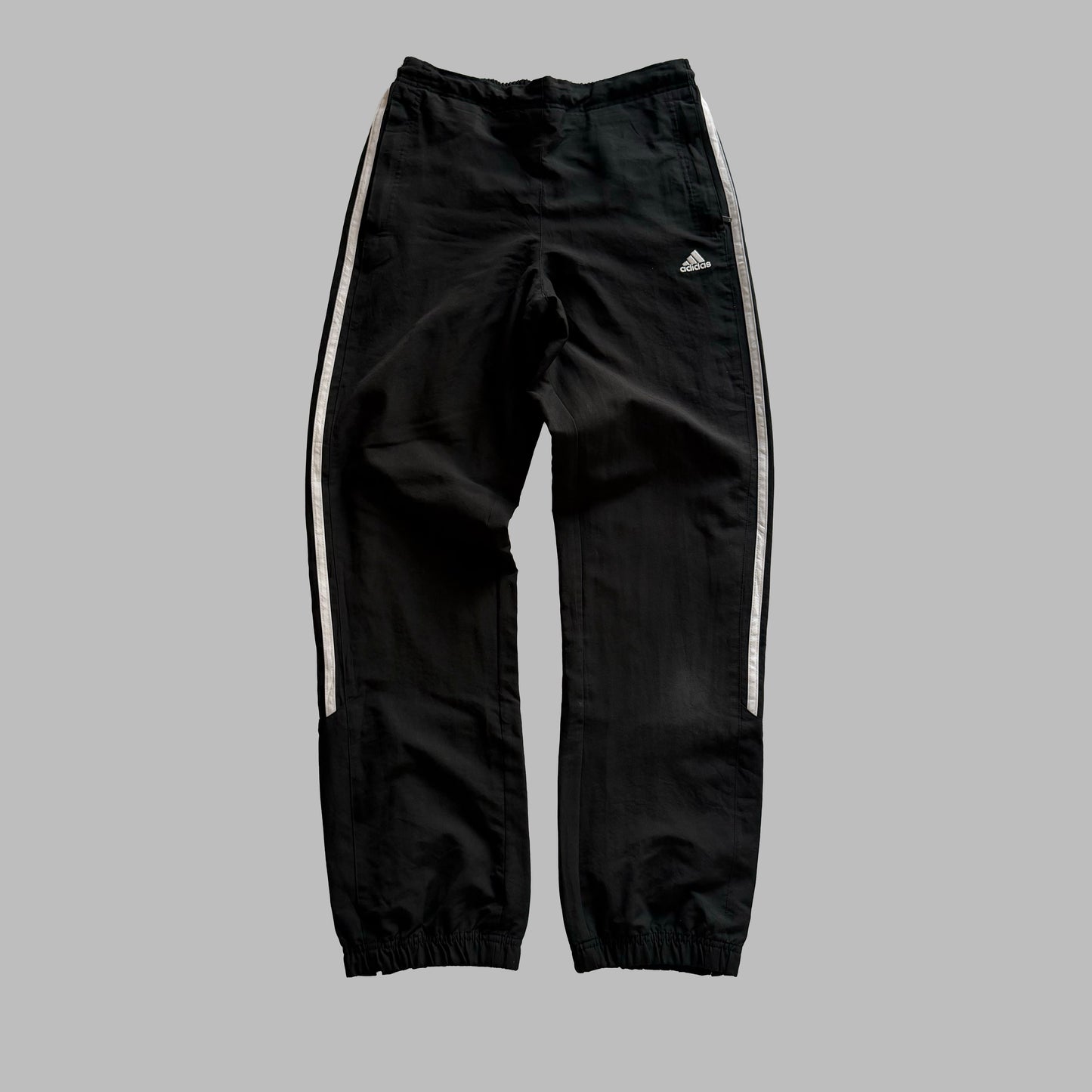 Y2K Adidas Three Striped Baggy Track Pants - S