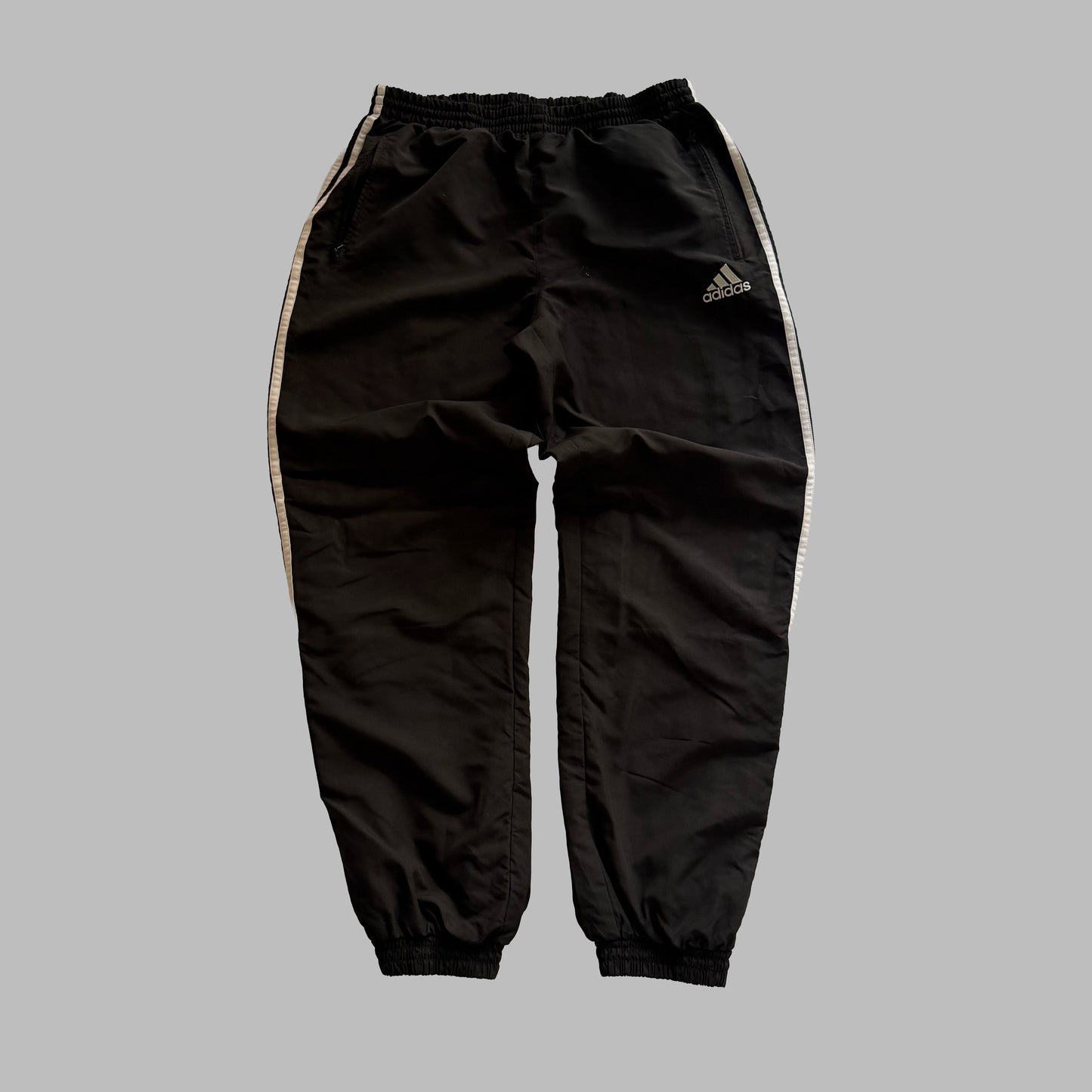 90s Adidas Three Striped Baggy Track Pants - L
