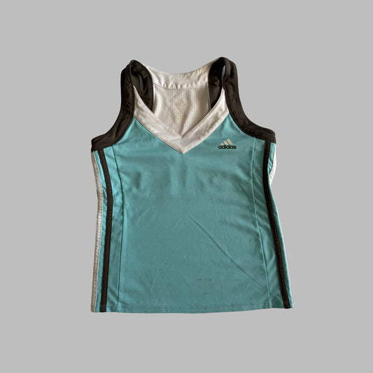 Y2K Adidas V-Neck Activewear Top - S
