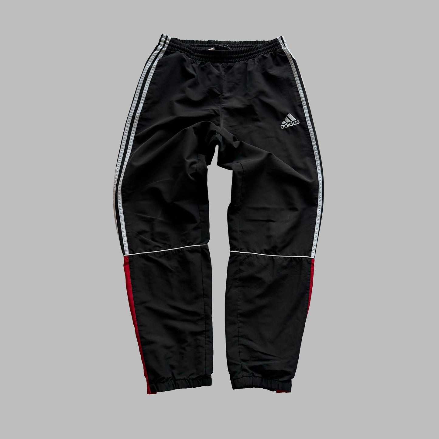 Y2K Adidas Three Striped Baggy Track Pants - M