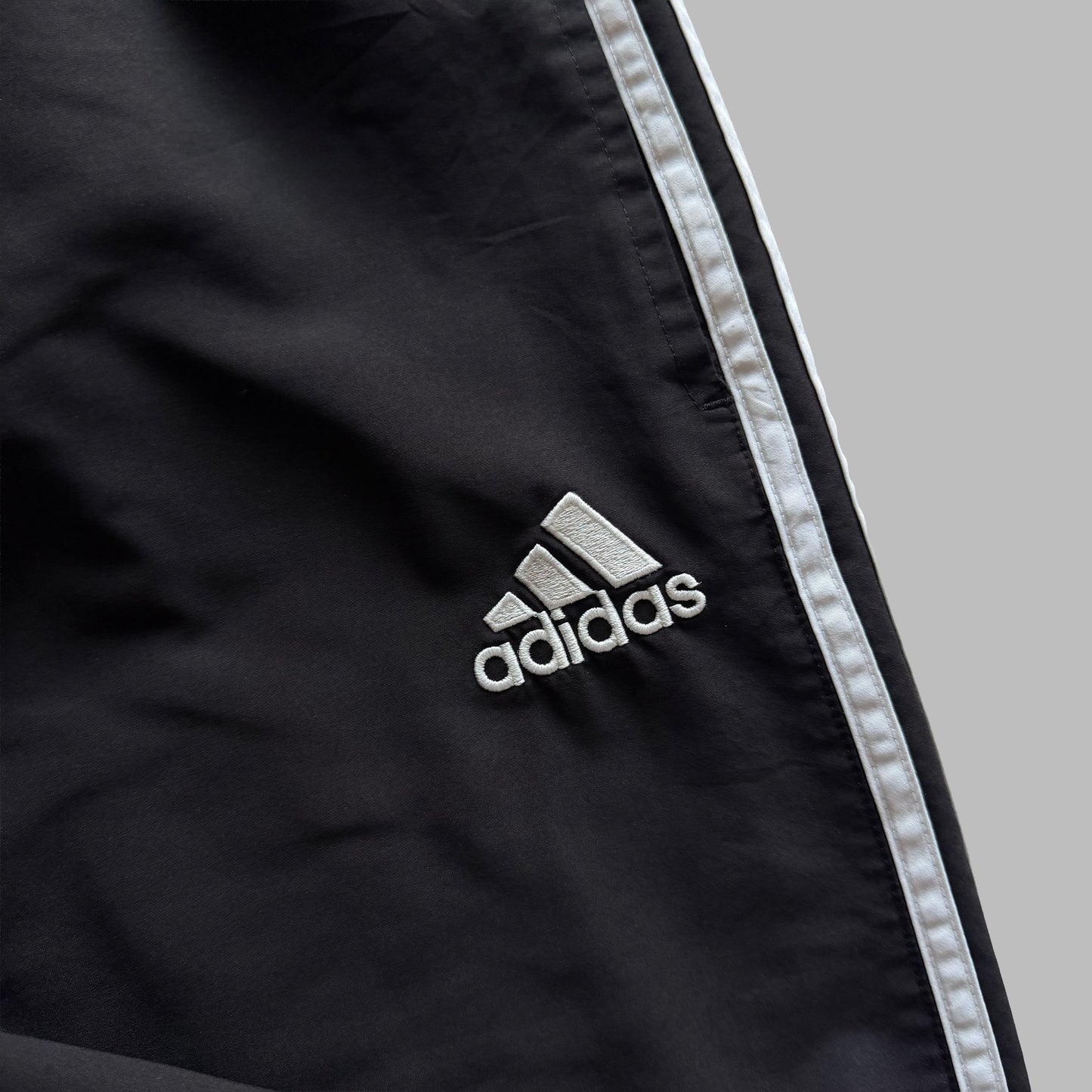 Y2K Adidas Three Striped Baggy Track Pants - M