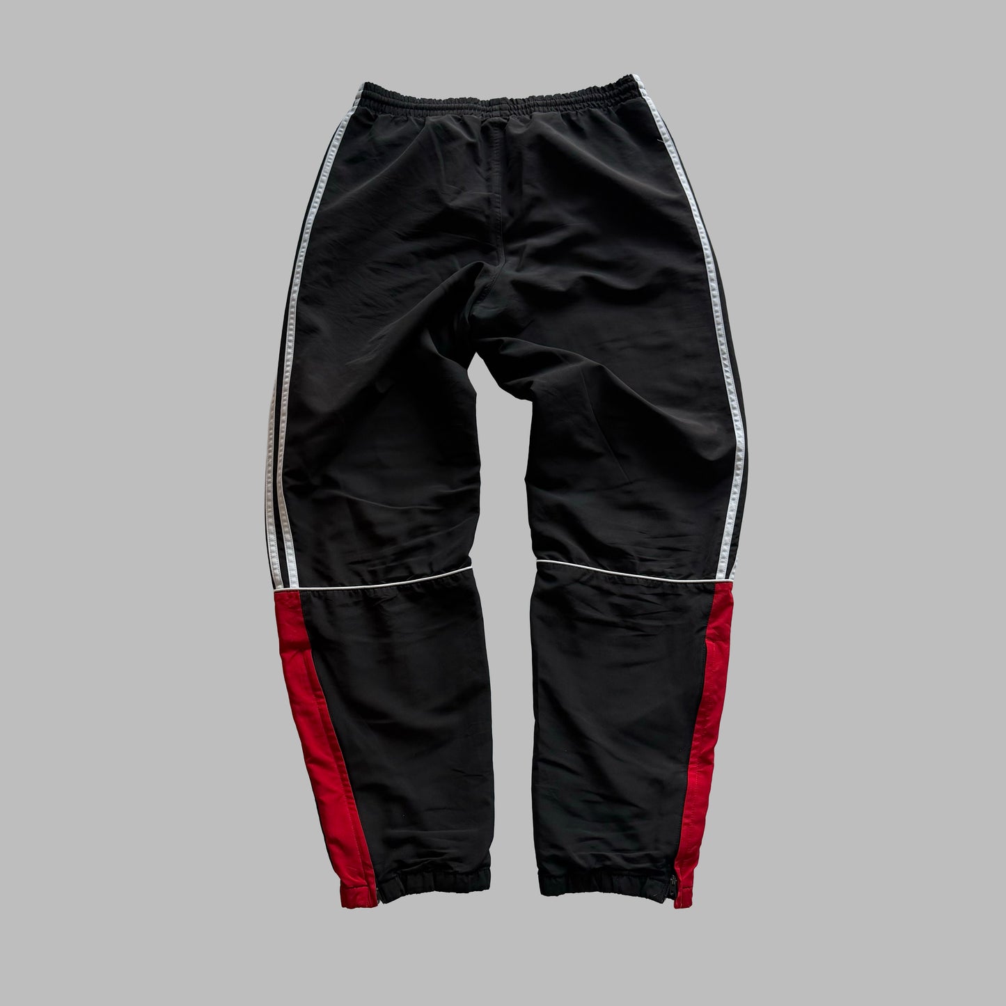 Y2K Adidas Three Striped Baggy Track Pants - M