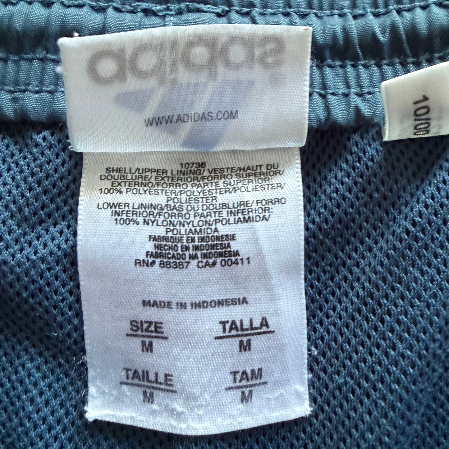 90s Adidas Wide Leg Three Stripe Track Pants - M