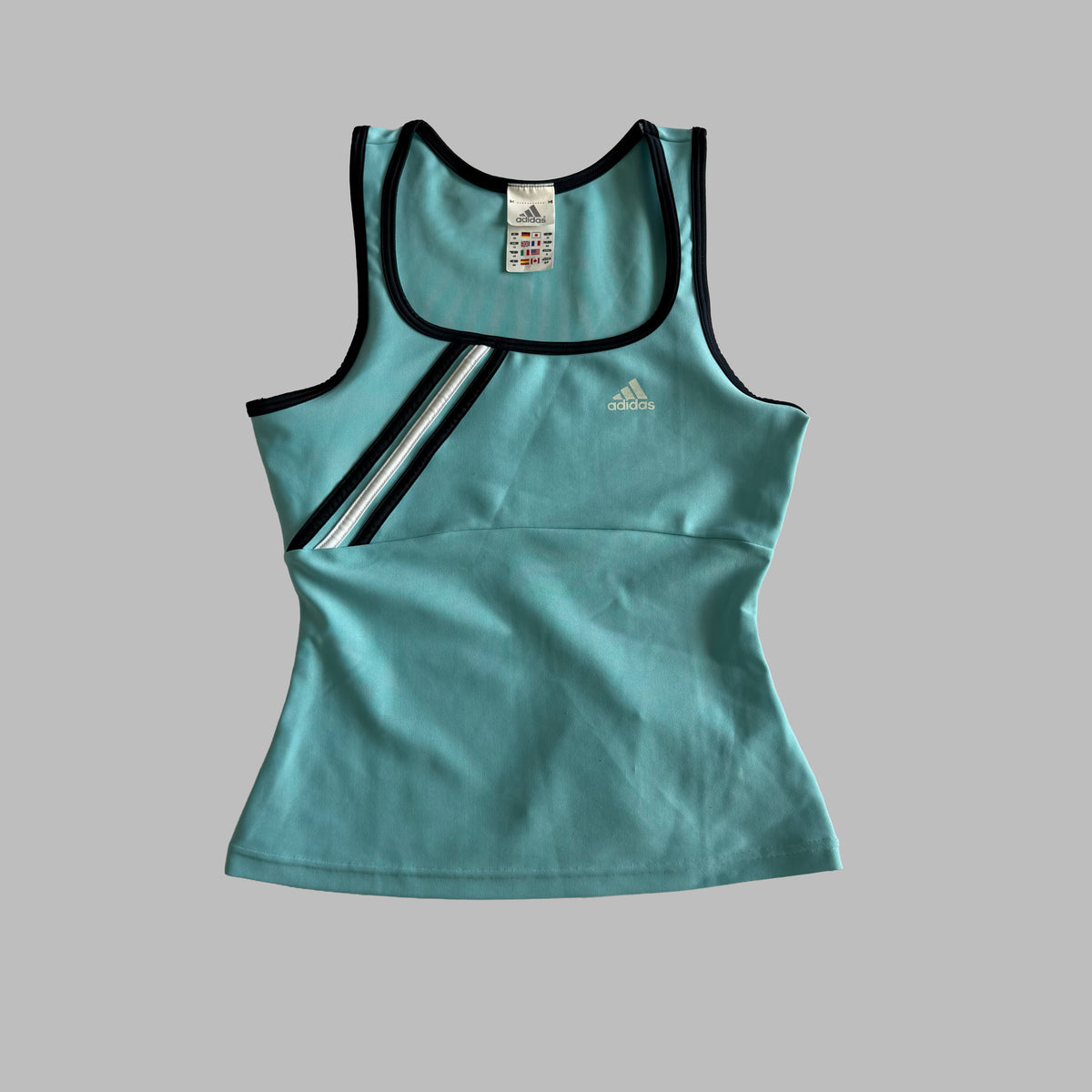 Y2K Dead Stock Adidas Scoop Neck Activewear Top - M