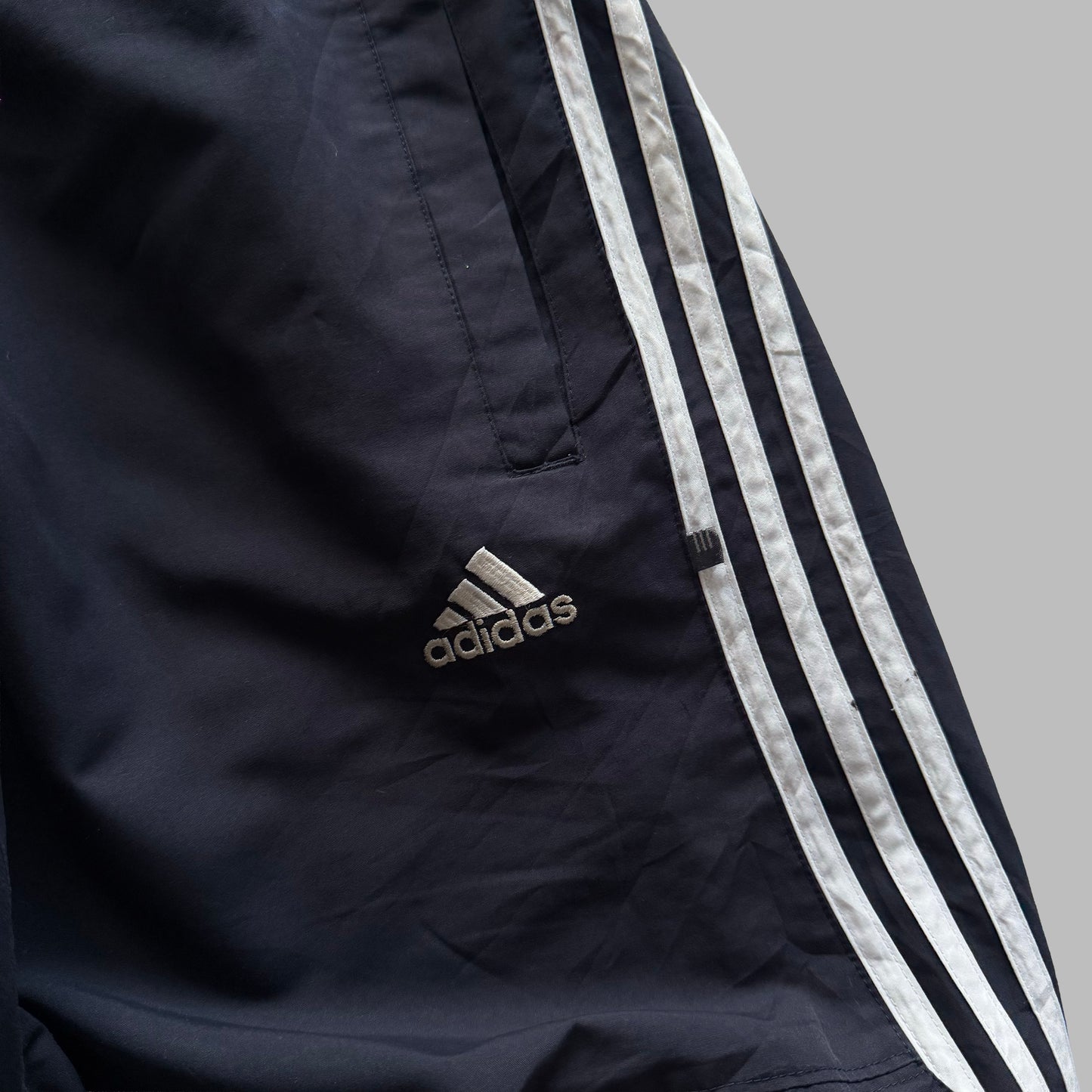 Y2K Adidas Three Stripe Baggy Track Pants - S