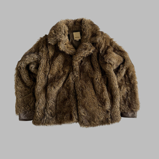 Y2K Diesel Faux Fur Jacket - S