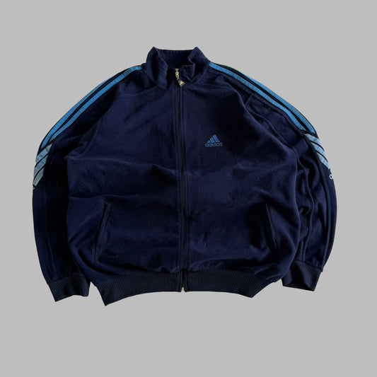 90s Adidas Three Stripe Fleece Jacket - M/L