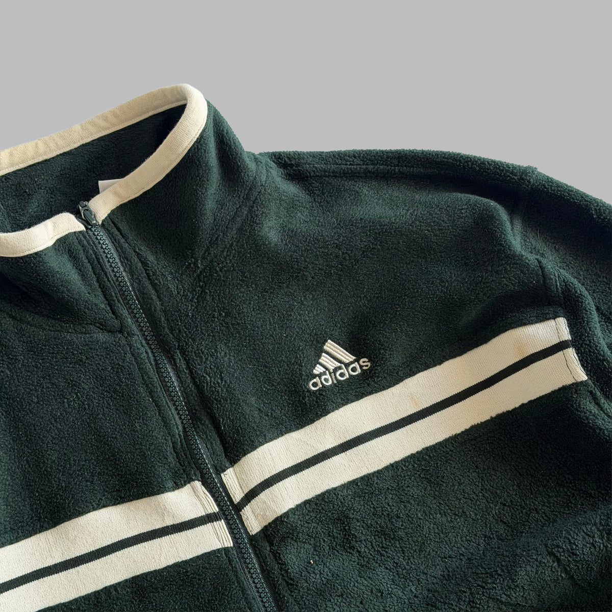 90s Adidas striped Heavyweight Fleece Jacket - L/XL