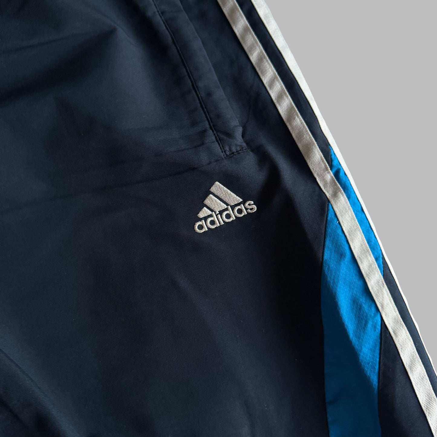 Y2K Adidas Three Stripe Baggy Track Pants - L