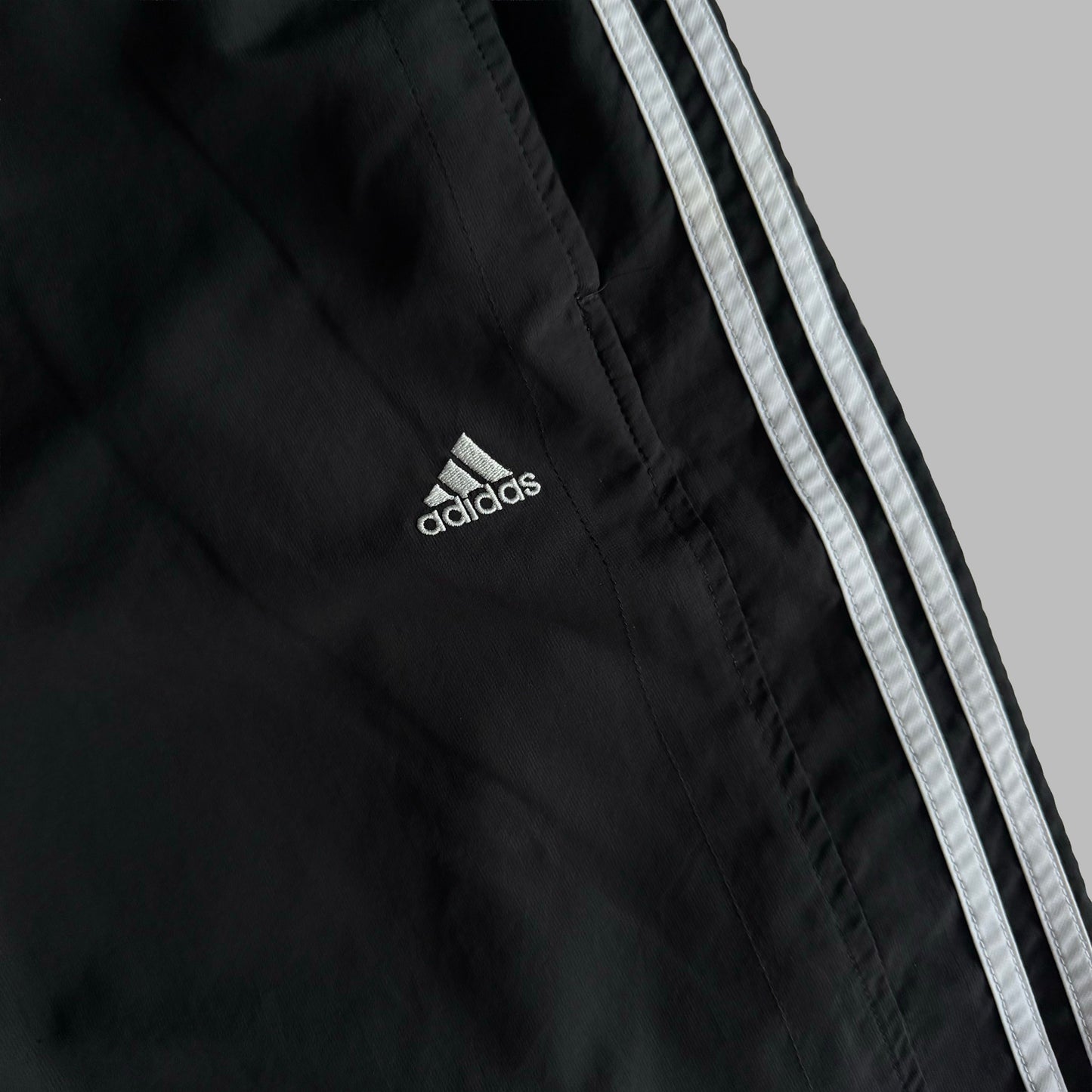 Y2K Adidas Three Striped Straight Leg Track Pants - XL