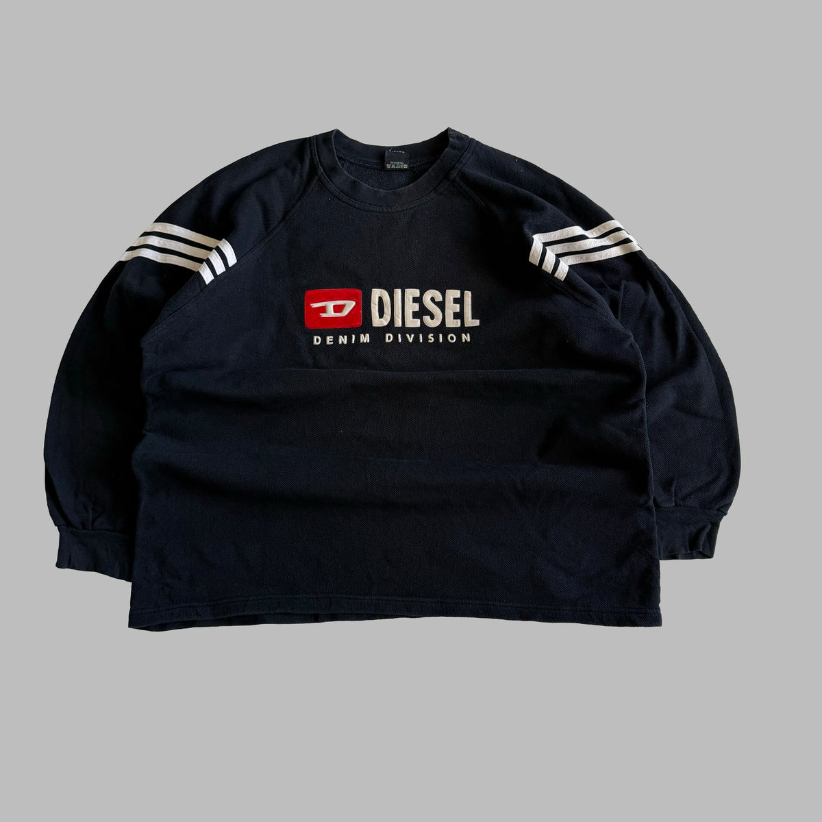 Y2K Diesel Three Stripe Spell Out Sweatshirt - XL/XXL