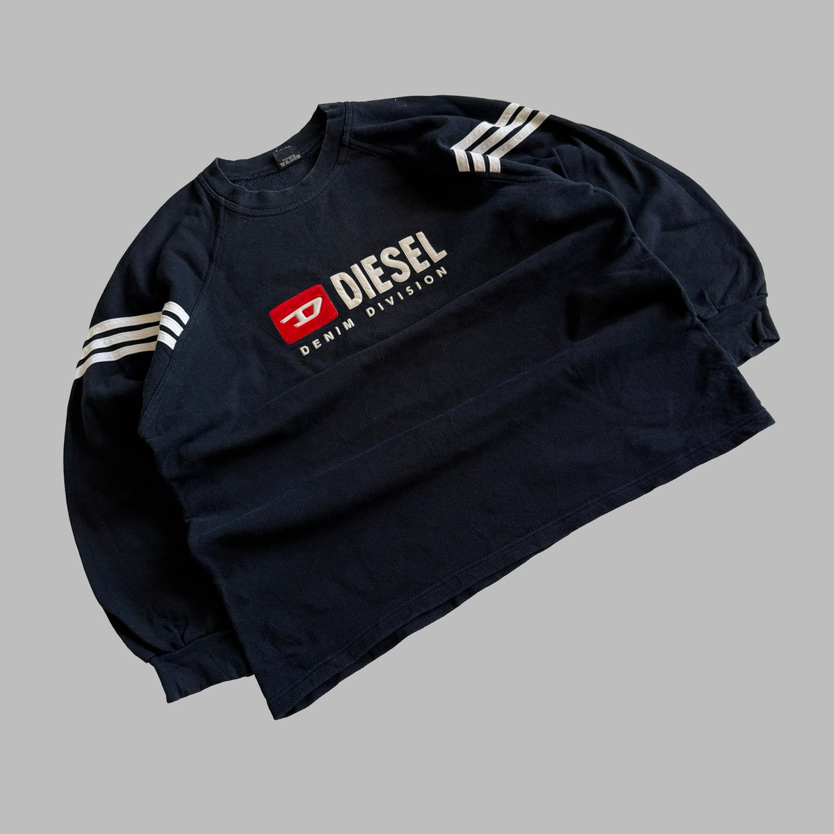 Y2K Diesel Three Stripe Spell Out Sweatshirt - XL/XXL