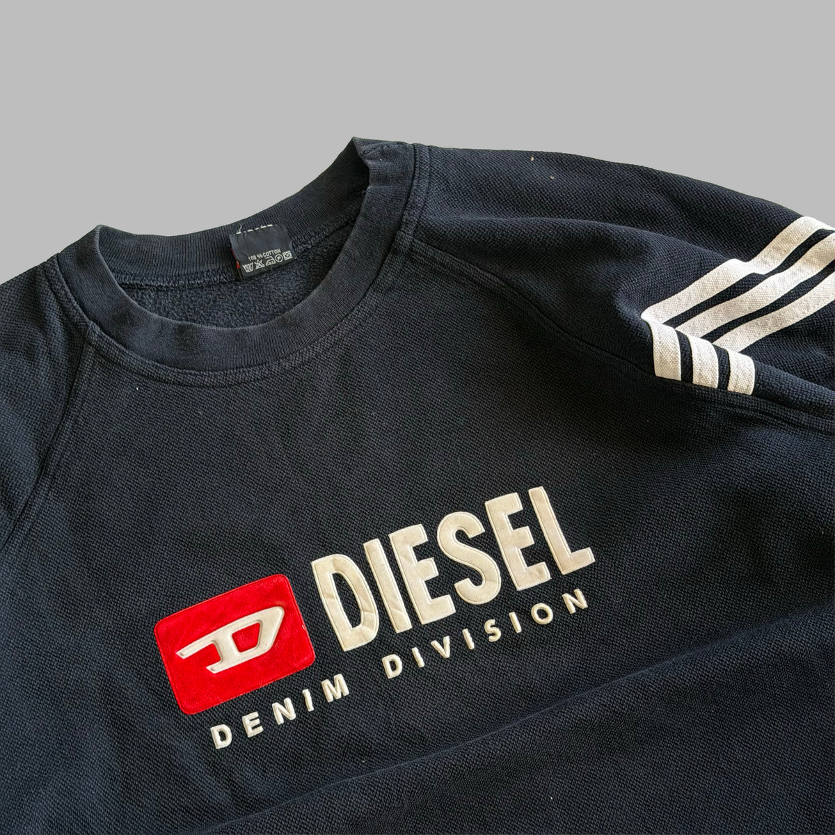 Y2K Diesel Three Stripe Spell Out Sweatshirt - XL/XXL