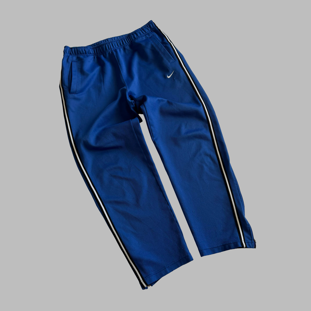 Y2K Nike Striped Wide Leg Track Pants - L
