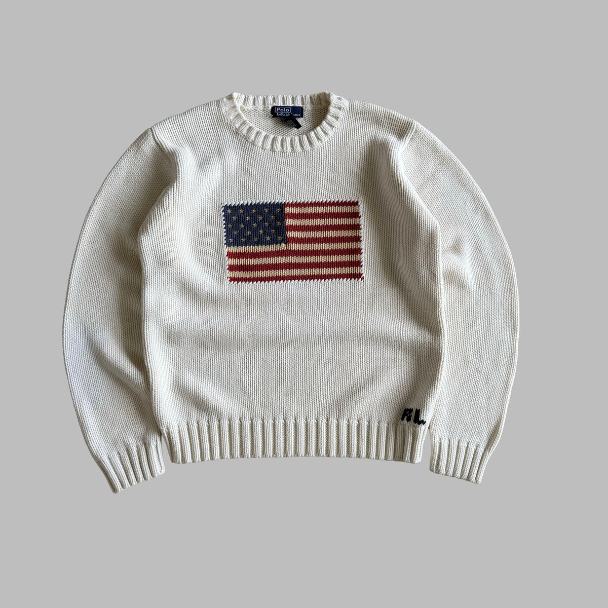 Y2K Polo Ralph Lauren Classic Flag Knit - M