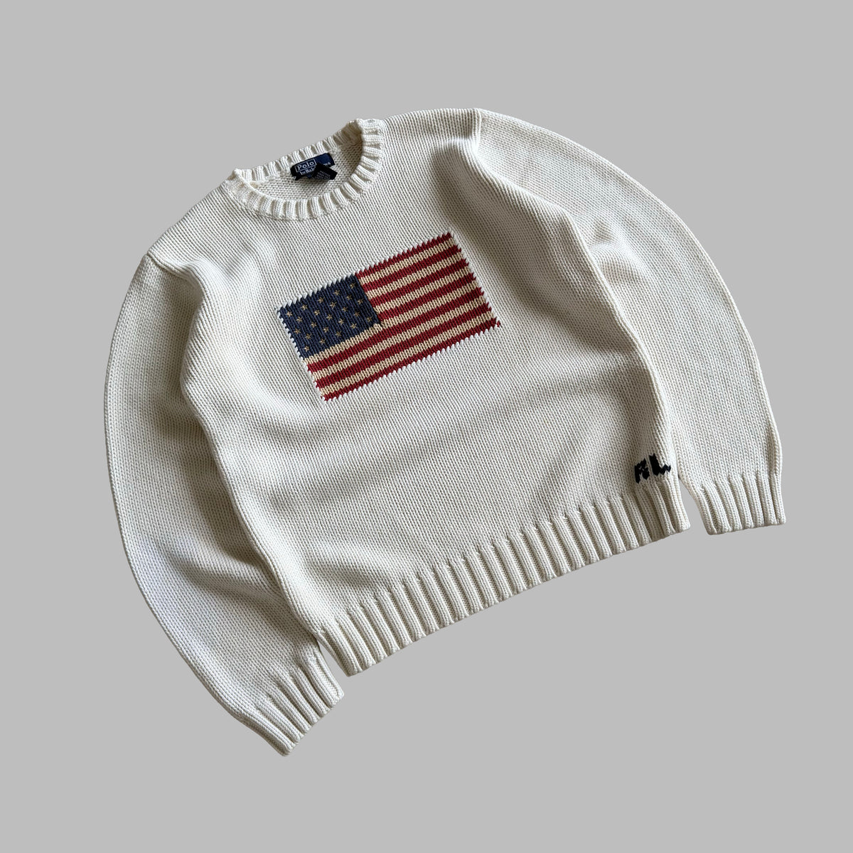 Y2K Polo Ralph Lauren Classic Flag Knit - M