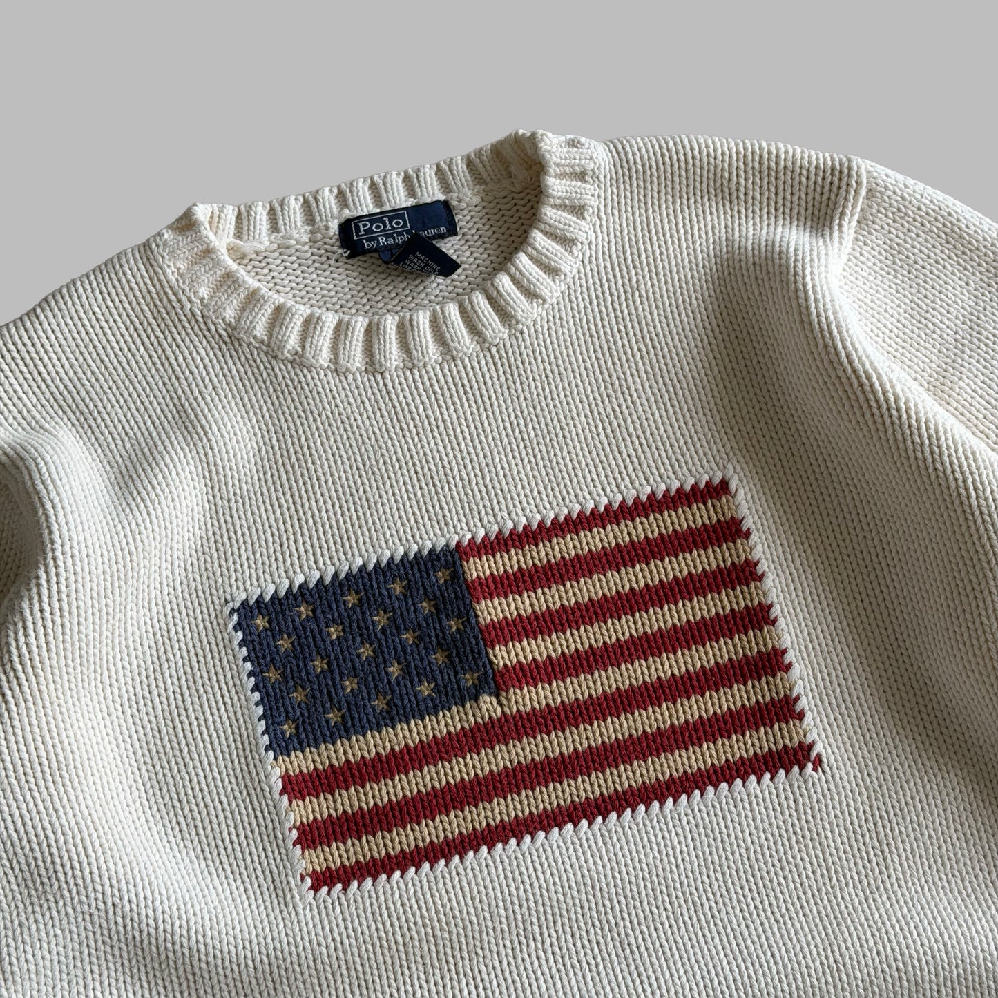 Y2K Polo Ralph Lauren Classic Flag Knit - M