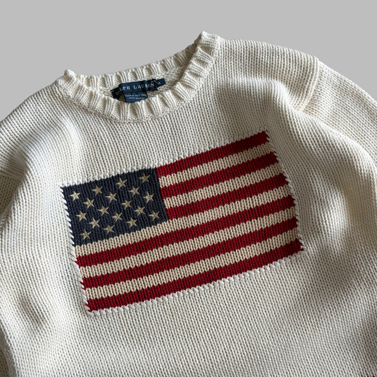 Y2K Polo Ralph Lauren Classic Flag Knit - M