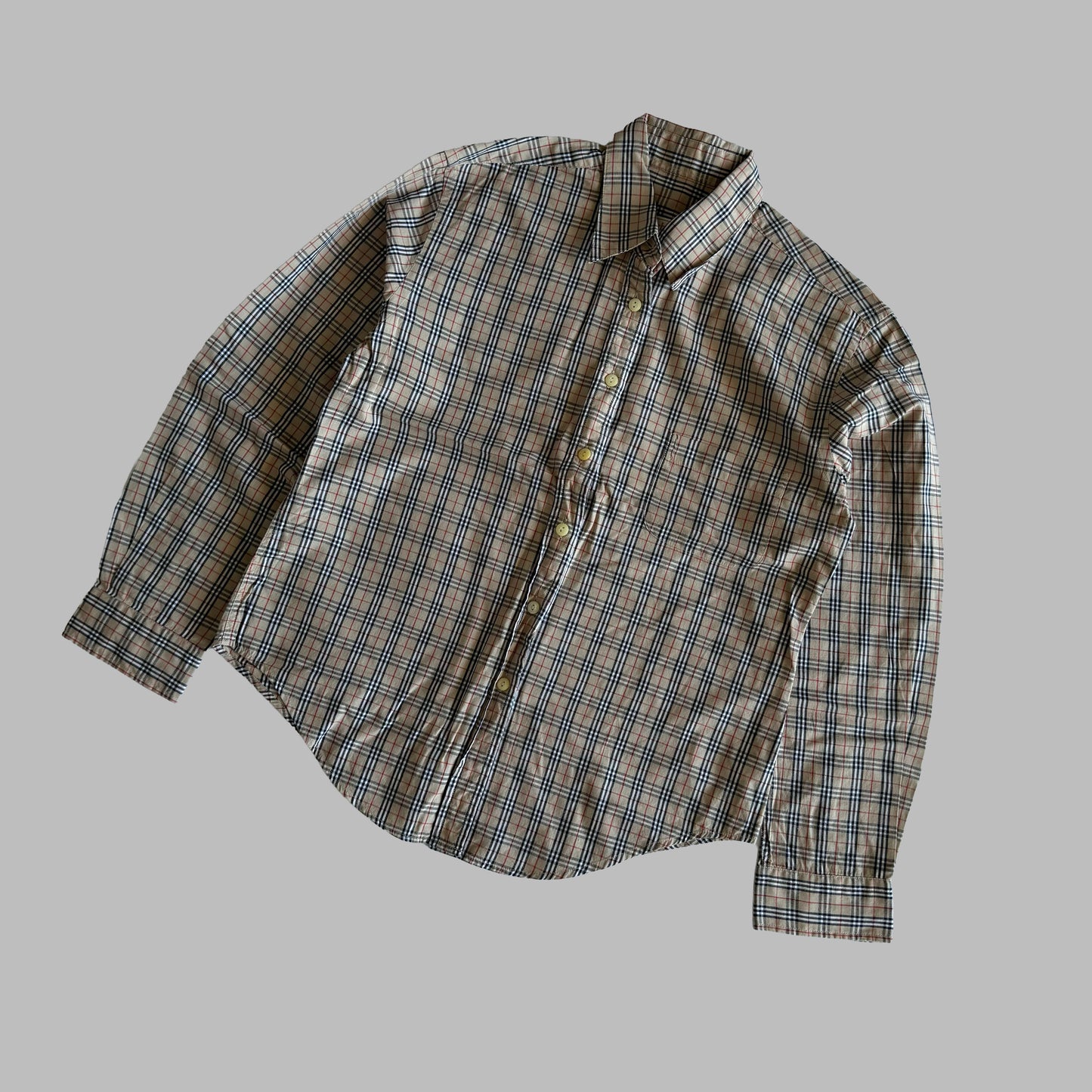 90s Burberry Button Up Shirt - Medium