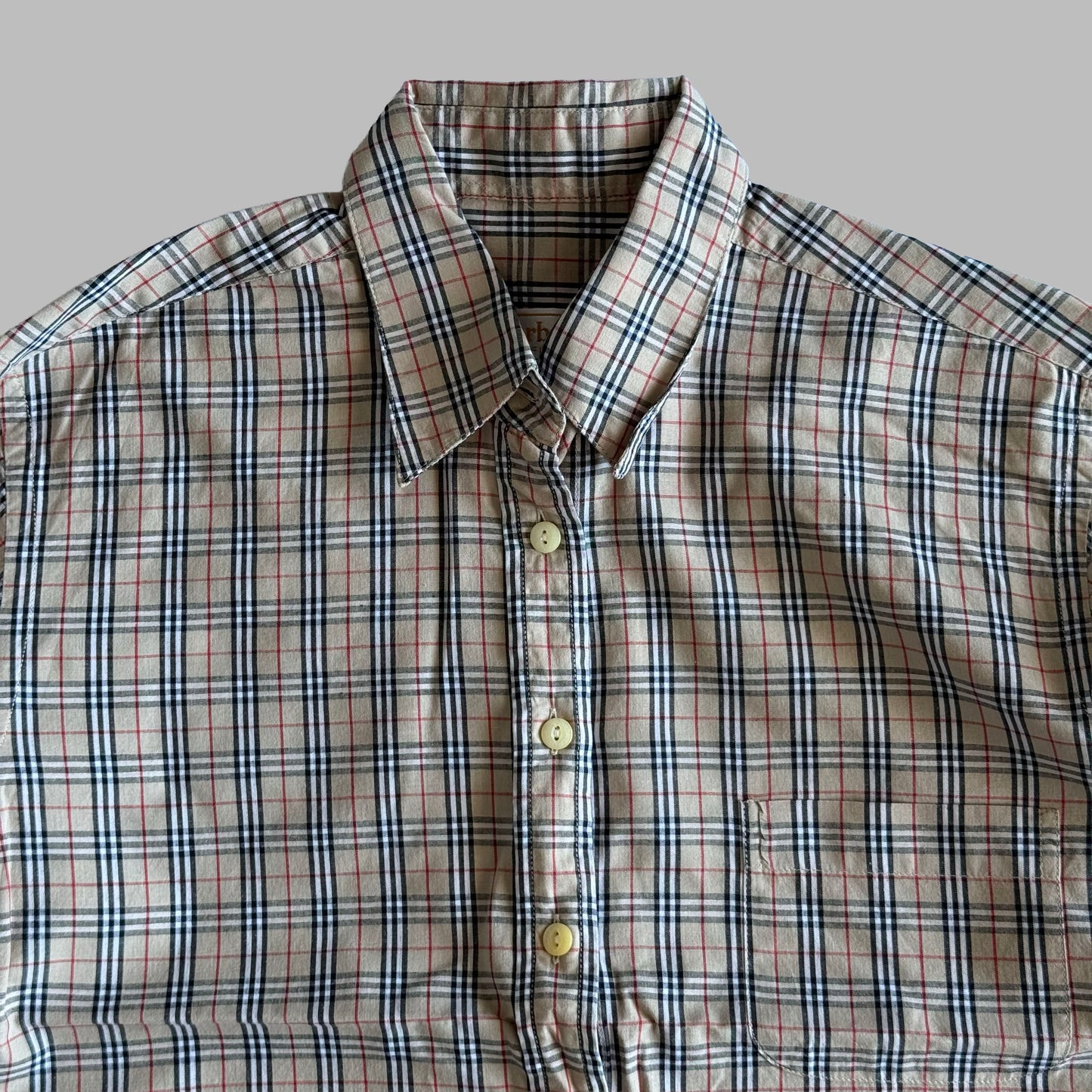 90s Burberry Button Up Shirt - Medium