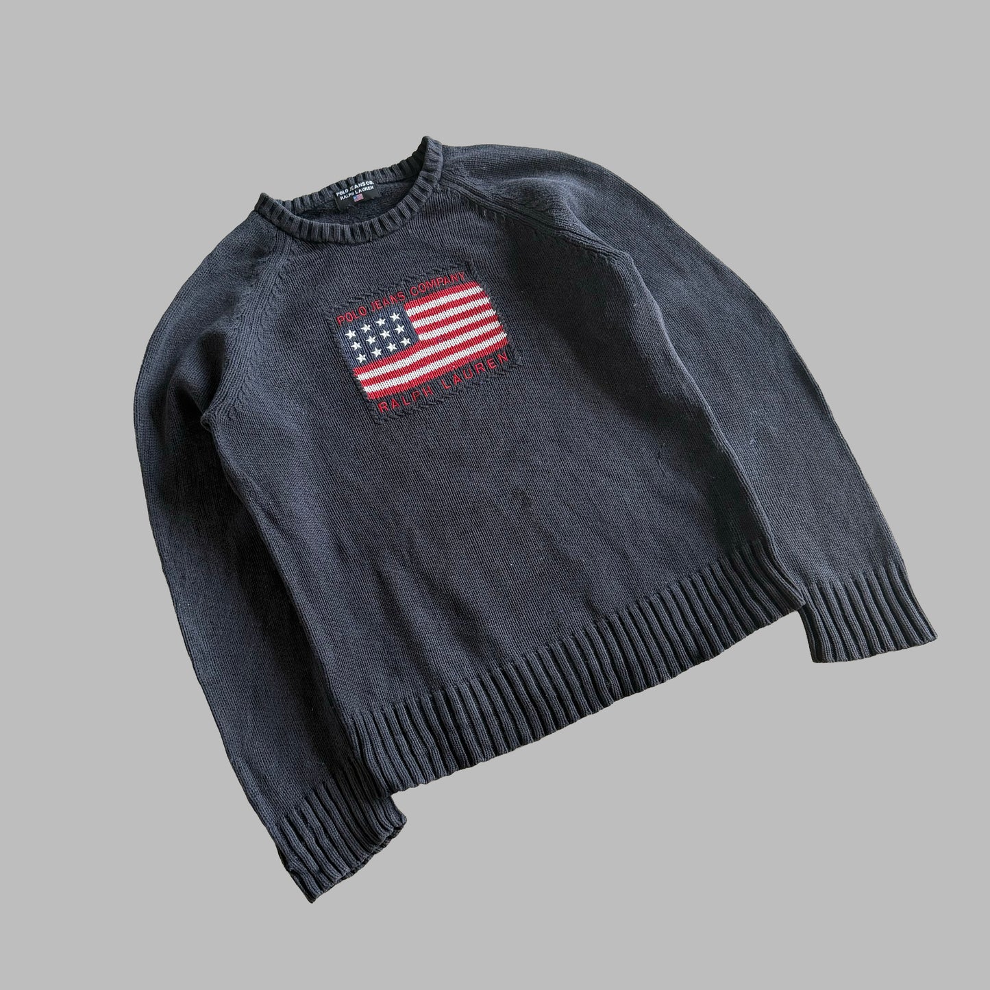 Y2K Ralph Lauren Polo Jeans Co Flag Knit - M