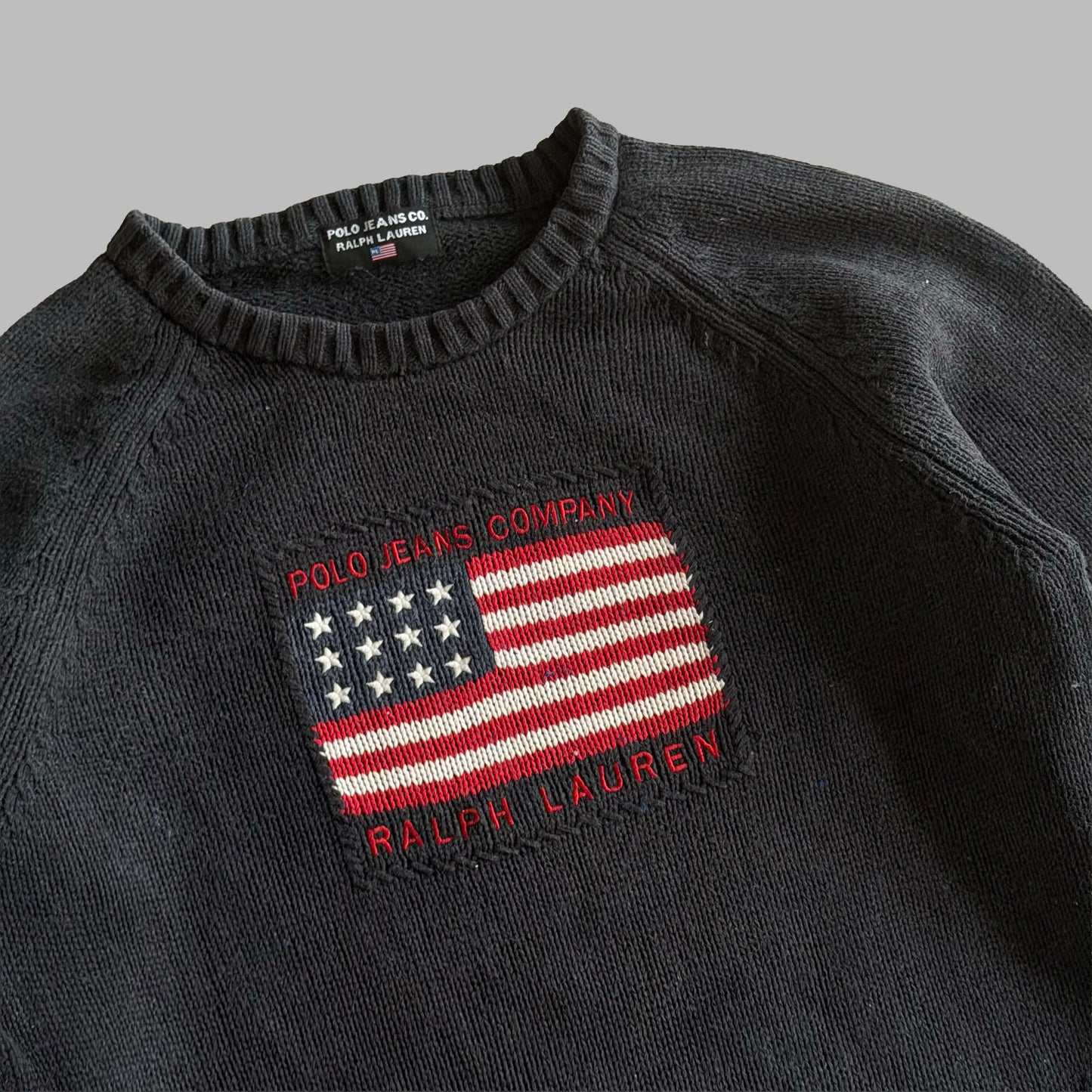 Y2K Ralph Lauren Polo Jeans Co Flag Knit - M