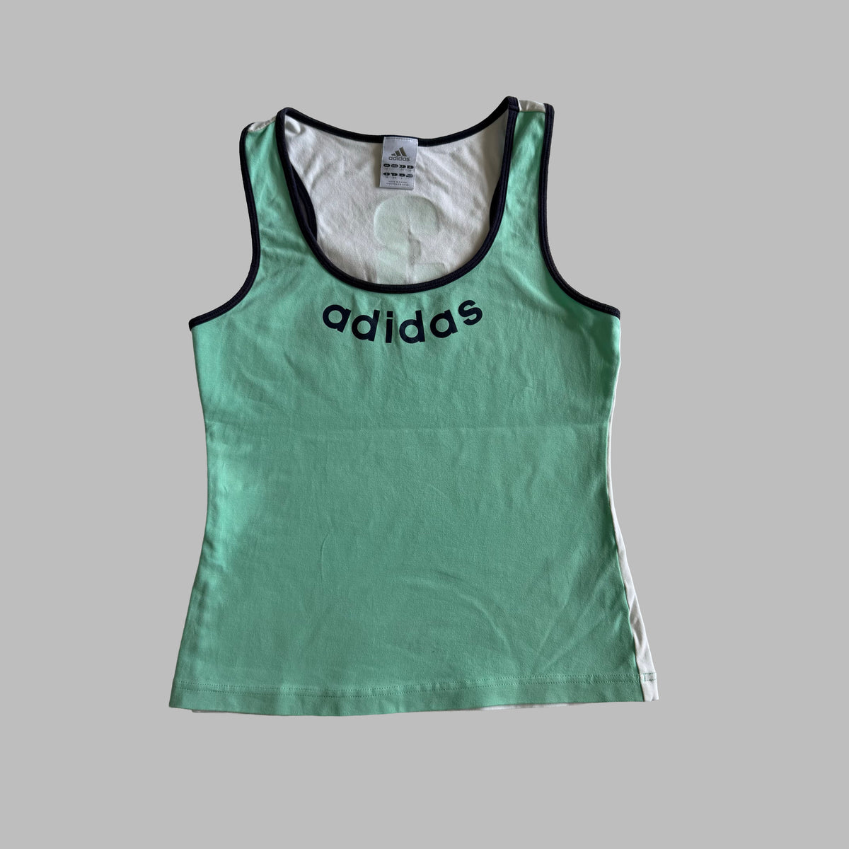 Y2K Adidas Two Tone Spell Out Activewear Tank - M