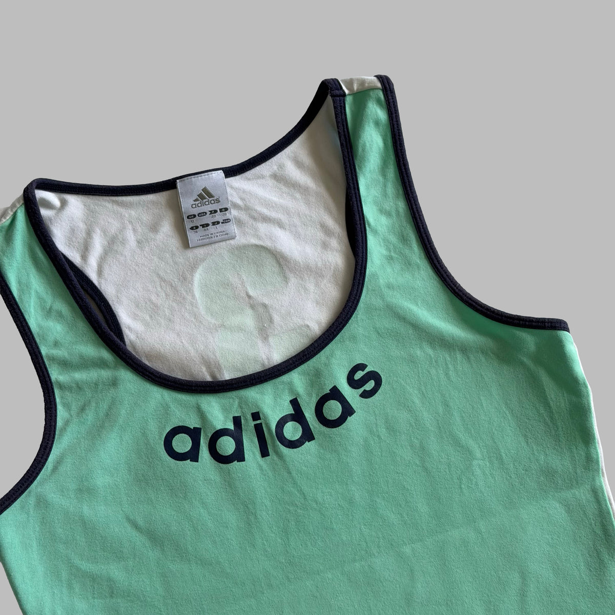 Y2K Adidas Two Tone Spell Out Activewear Tank - M