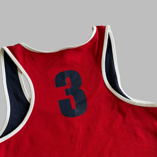 Y2K Adidas Two Toned Spell Out Ringer Tank - L